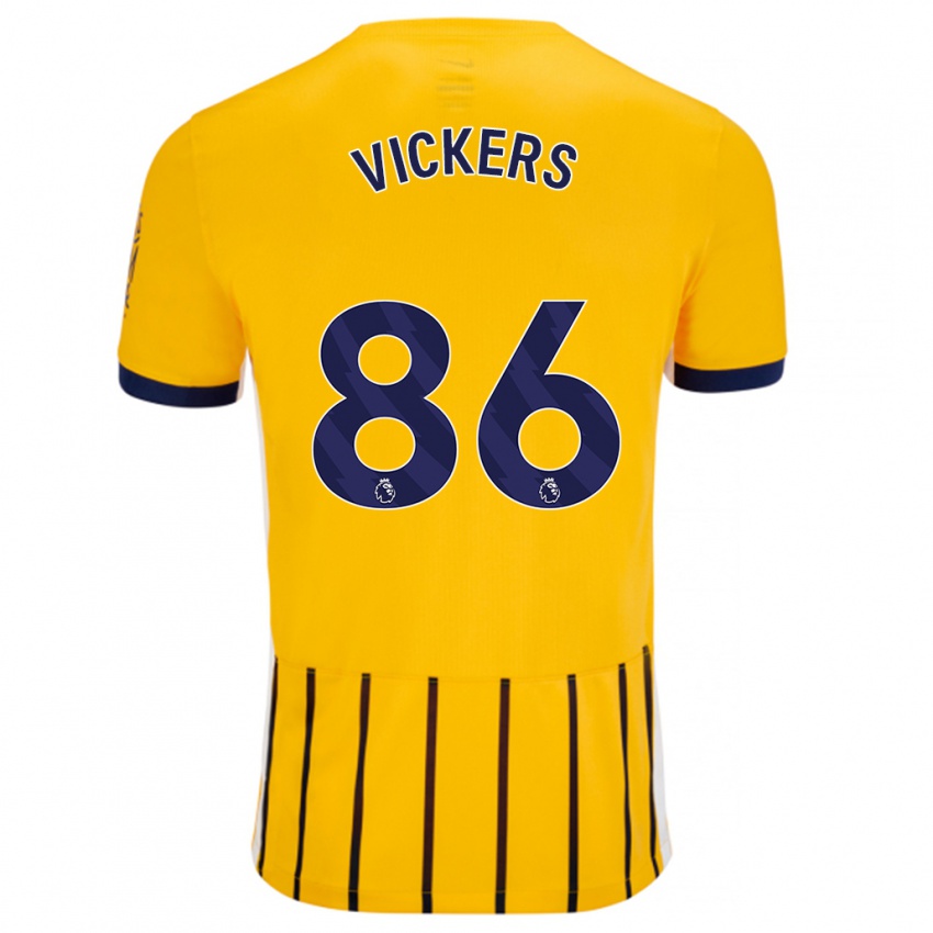 Gyermek Jacob Vickers #86 Arany Kék Csíkos Idegenbeli Jersey 2024/25 Mez Póló Ing