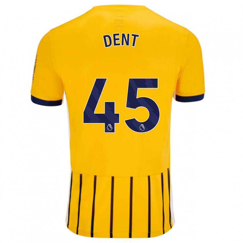 Gyermek Lily Dent #45 Arany Kék Csíkos Idegenbeli Jersey 2024/25 Mez Póló Ing