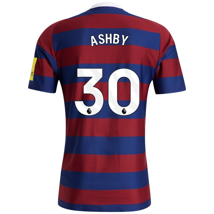 Gyermek Harrison Ashby #30 Bordó Sötétkék Idegenbeli Jersey 2024/25 Mez Póló Ing