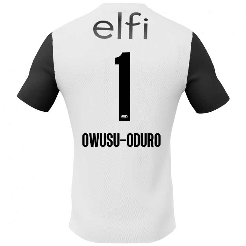 Gyermek Rome Jayden Owusu-Oduro #1 Fehér Fekete Idegenbeli Jersey 2024/25 Mez Póló Ing