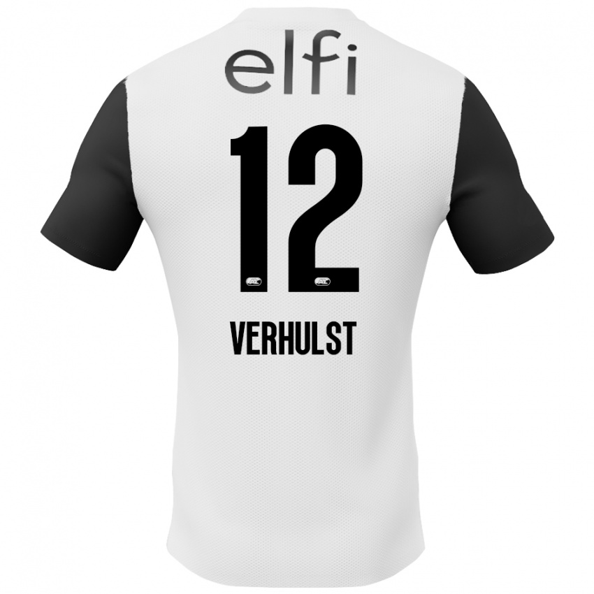 Gyermek Hobie Verhulst #12 Fehér Fekete Idegenbeli Jersey 2024/25 Mez Póló Ing