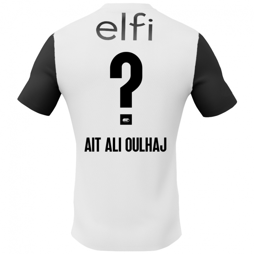 Gyermek Adam Ait Ali Oulhaj #0 Fehér Fekete Idegenbeli Jersey 2024/25 Mez Póló Ing