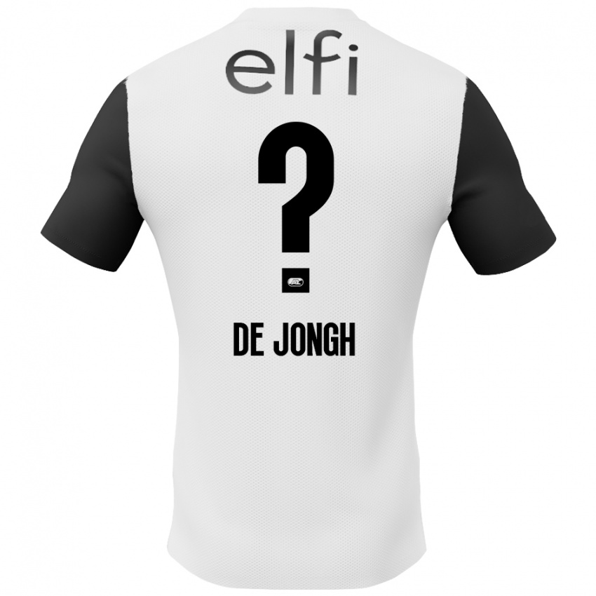 Gyermek Iain De Jongh #0 Fehér Fekete Idegenbeli Jersey 2024/25 Mez Póló Ing