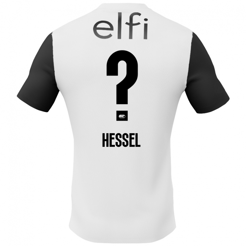 Gyermek Hessel De Wit #0 Fehér Fekete Idegenbeli Jersey 2024/25 Mez Póló Ing