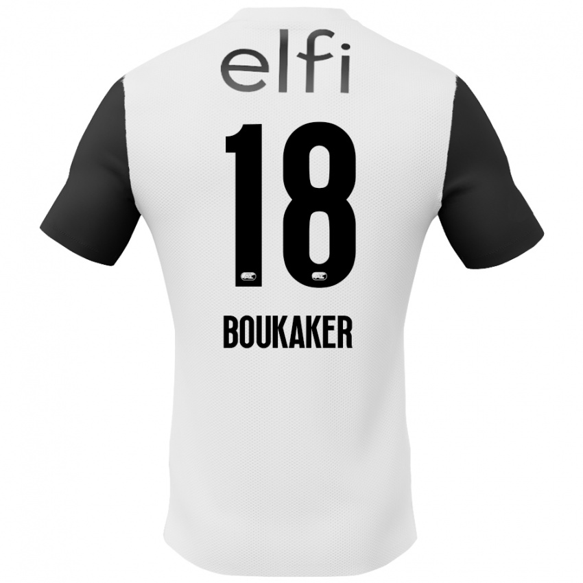 Gyermek Romaissa Boukaker #18 Fehér Fekete Idegenbeli Jersey 2024/25 Mez Póló Ing