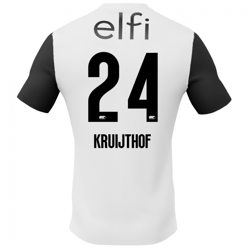 Gyermek Annemiek Kruijthof #24 Fehér Fekete Idegenbeli Jersey 2024/25 Mez Póló Ing