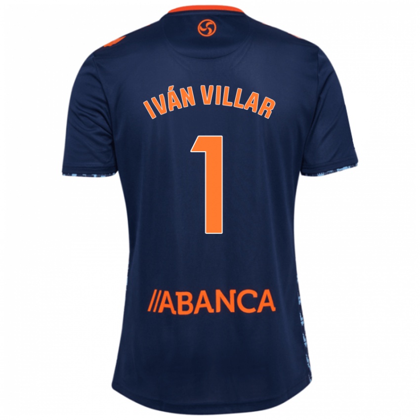 Gyermek Iván Villar #1 Sötétkék Idegenbeli Jersey 2024/25 Mez Póló Ing