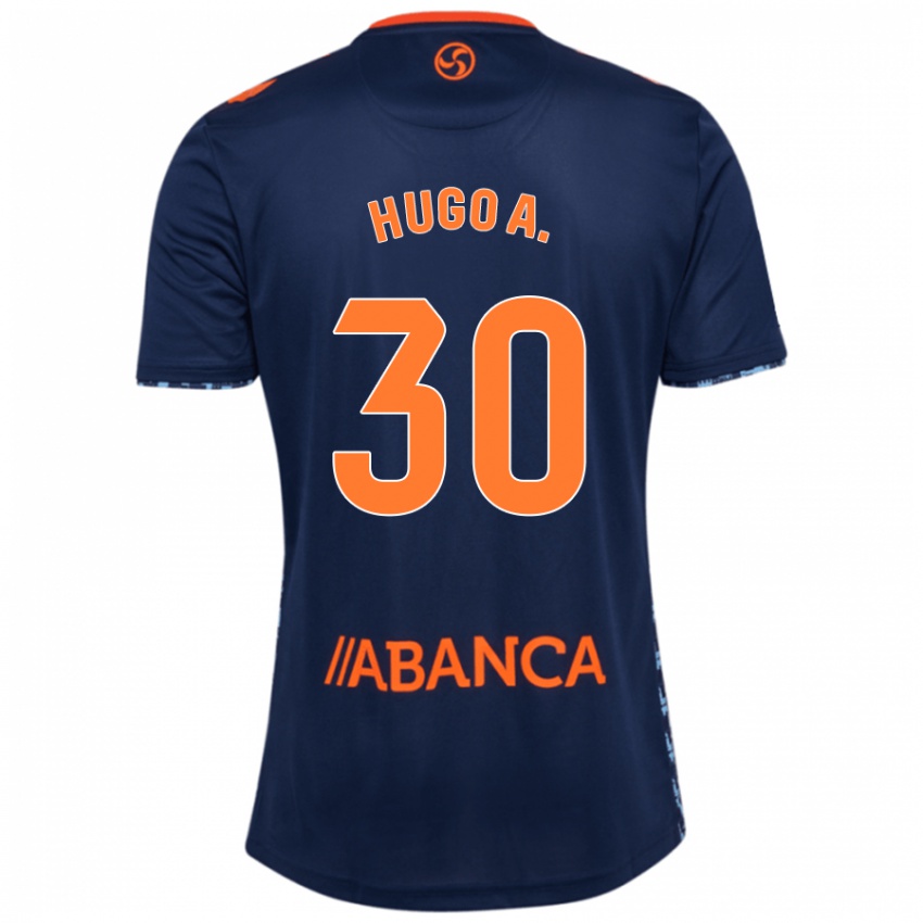 Gyermek Hugo Álvarez #30 Sötétkék Idegenbeli Jersey 2024/25 Mez Póló Ing