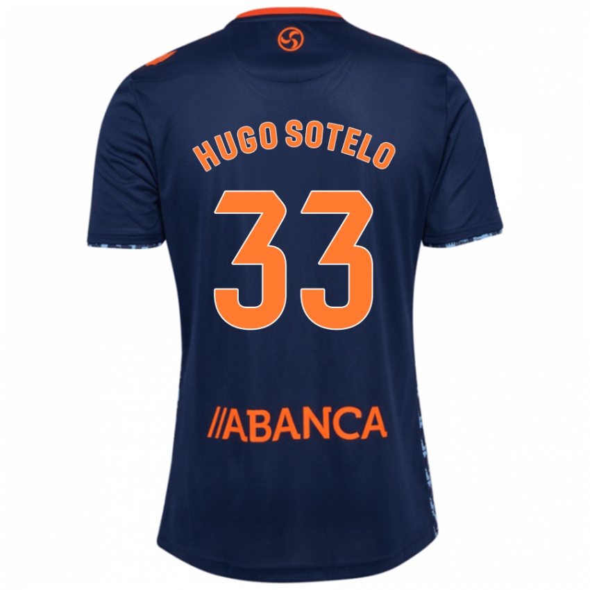 Gyermek Hugo Sotelo #33 Sötétkék Idegenbeli Jersey 2024/25 Mez Póló Ing