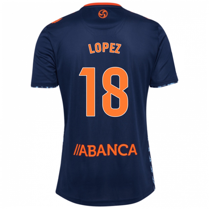 Gyermek Joel López #18 Sötétkék Idegenbeli Jersey 2024/25 Mez Póló Ing