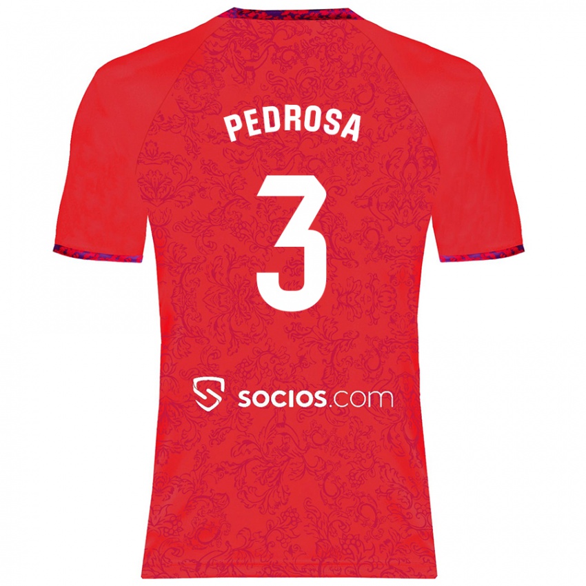 Gyermek Adrià Pedrosa #3 Piros Idegenbeli Jersey 2024/25 Mez Póló Ing