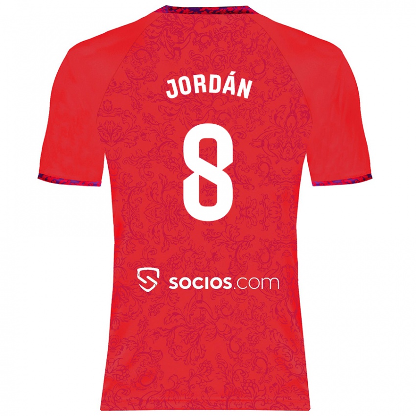 Gyermek Joan Jordán #8 Piros Idegenbeli Jersey 2024/25 Mez Póló Ing