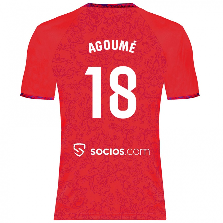 Gyermek Lucien Agoume #18 Piros Idegenbeli Jersey 2024/25 Mez Póló Ing