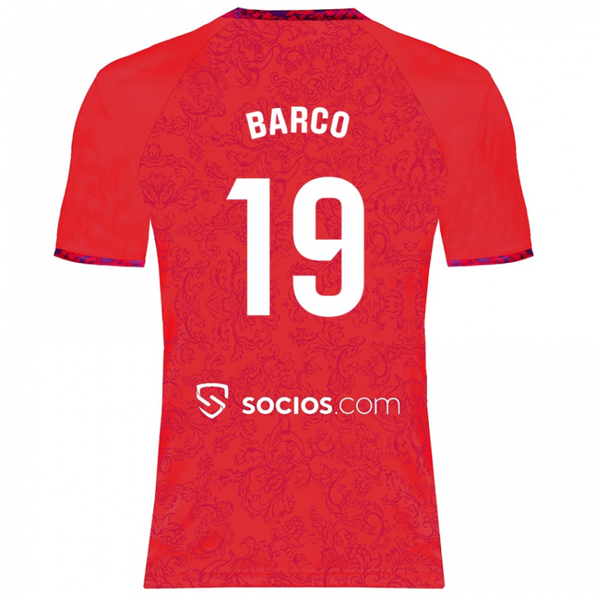 Gyermek Valentin Barco #19 Piros Idegenbeli Jersey 2024/25 Mez Póló Ing