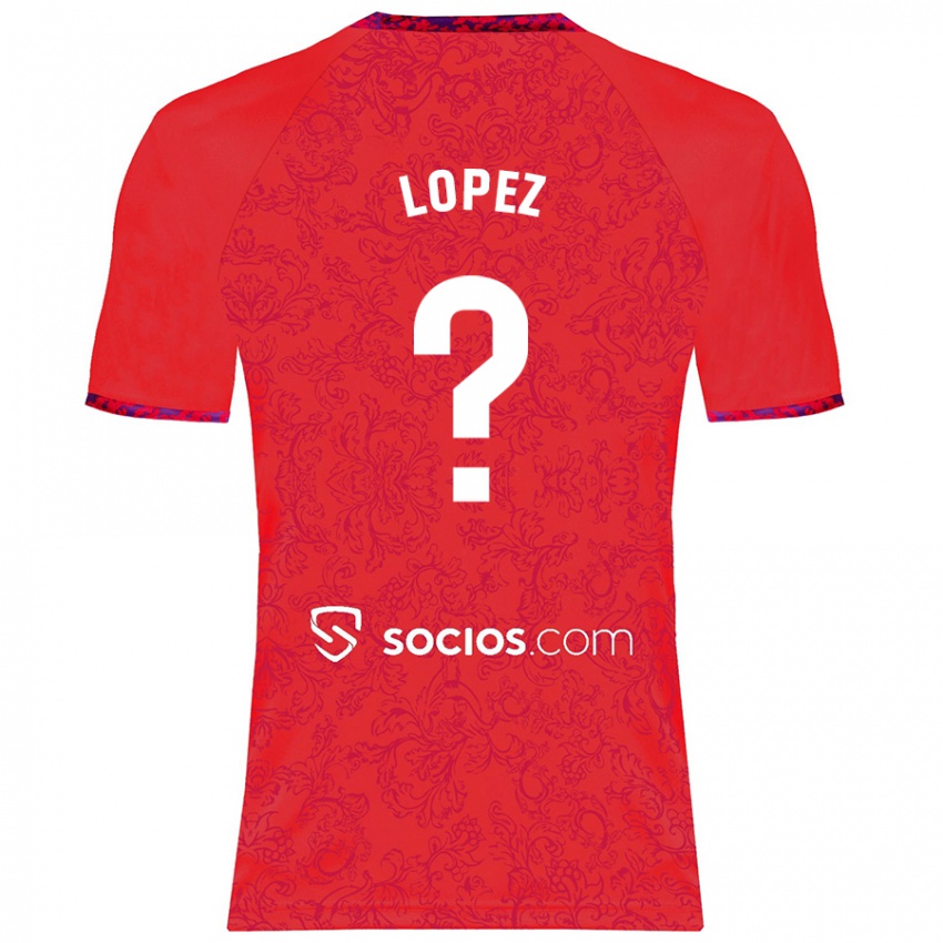 Gyermek David López #0 Piros Idegenbeli Jersey 2024/25 Mez Póló Ing