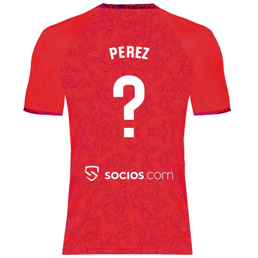 Gyermek Adrián Pérez #0 Piros Idegenbeli Jersey 2024/25 Mez Póló Ing