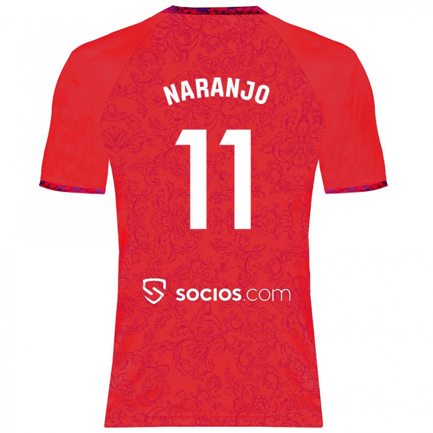 Gyermek Mario Naranjo #11 Piros Idegenbeli Jersey 2024/25 Mez Póló Ing