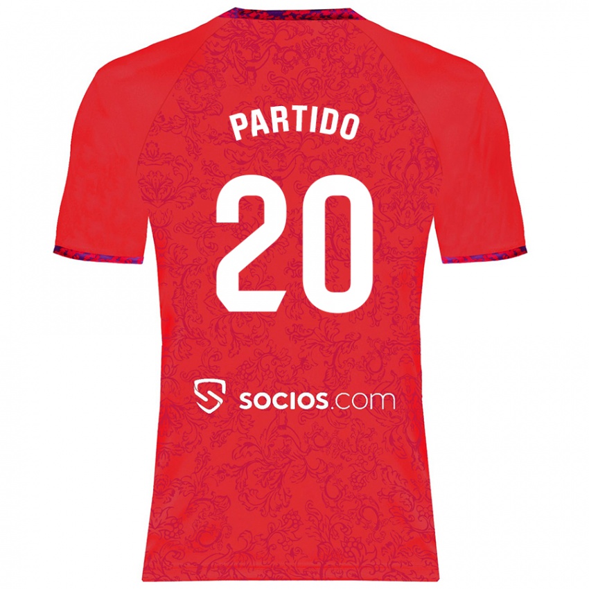 Gyermek Paula Partido #20 Piros Idegenbeli Jersey 2024/25 Mez Póló Ing