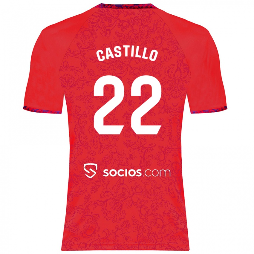 Gyermek José Castillo #22 Piros Idegenbeli Jersey 2024/25 Mez Póló Ing