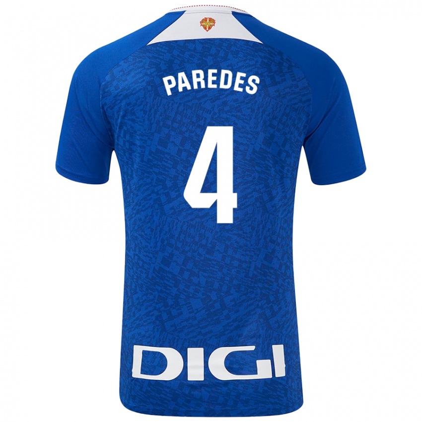 Gyermek Aitor Paredes #4 Királykék Idegenbeli Jersey 2024/25 Mez Póló Ing