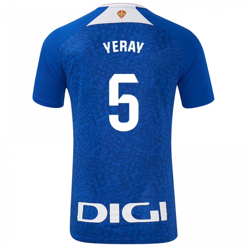 Gyermek Yeray Álvarez #5 Királykék Idegenbeli Jersey 2024/25 Mez Póló Ing