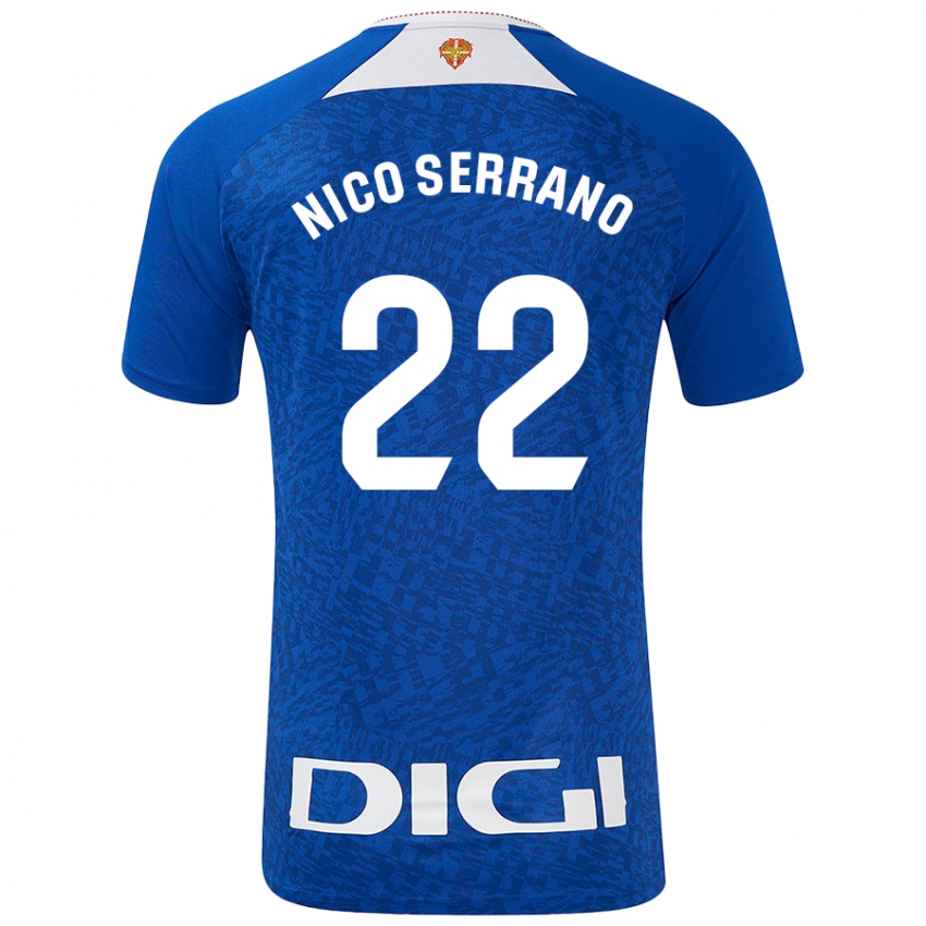 Gyermek Nico Serrano #22 Királykék Idegenbeli Jersey 2024/25 Mez Póló Ing