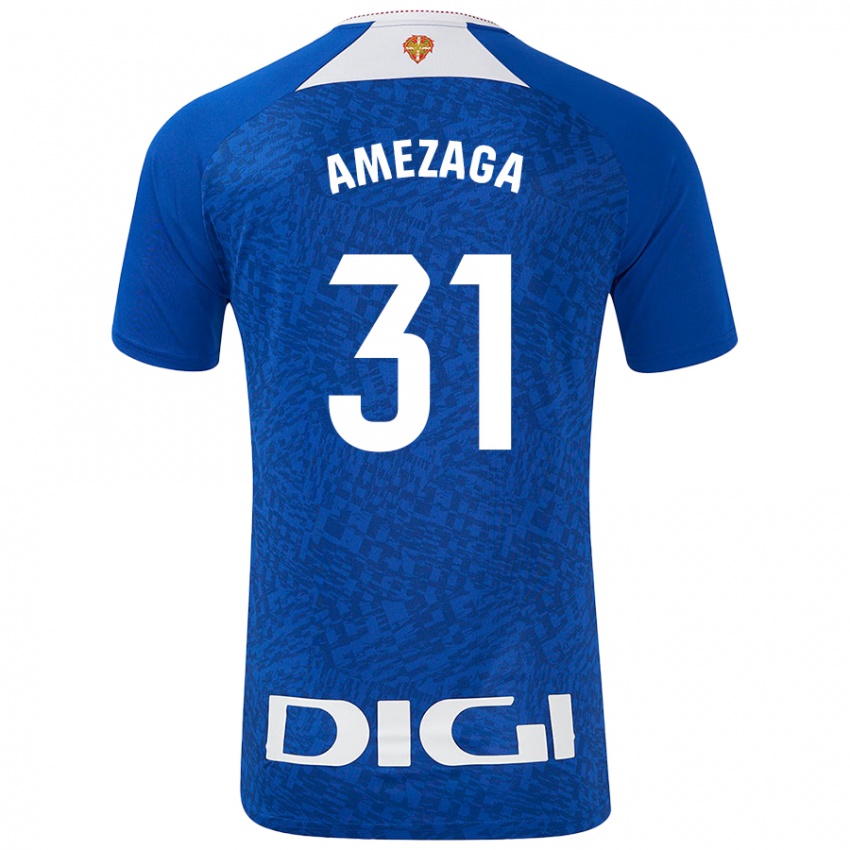 Gyermek Jone Amezaga #31 Királykék Idegenbeli Jersey 2024/25 Mez Póló Ing