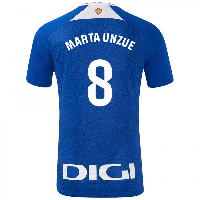 Gyermek Marta Unzué Urdániz #8 Királykék Idegenbeli Jersey 2024/25 Mez Póló Ing