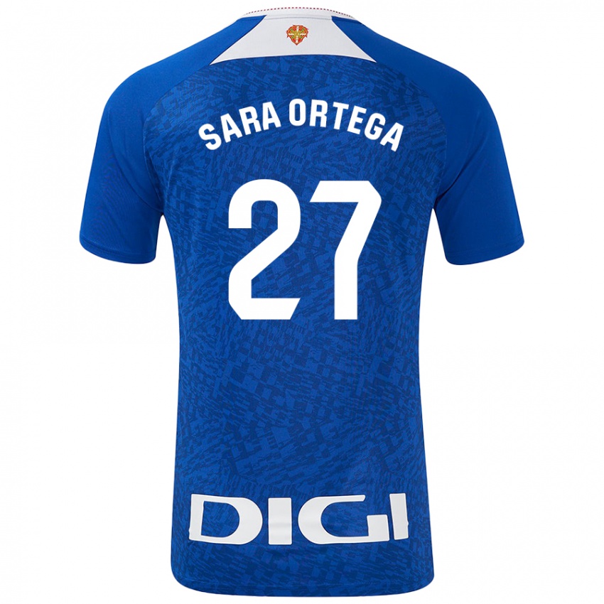 Gyermek Sara Ortega Ruiz #27 Királykék Idegenbeli Jersey 2024/25 Mez Póló Ing