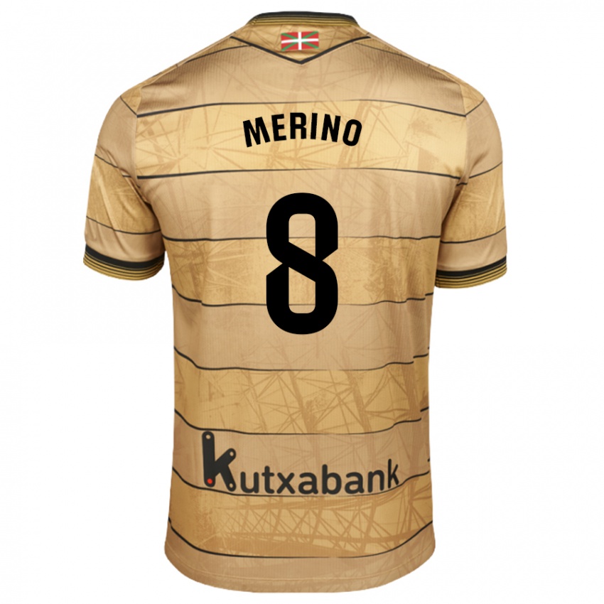 Gyermek Mikel Merino #8 Barna Idegenbeli Jersey 2024/25 Mez Póló Ing