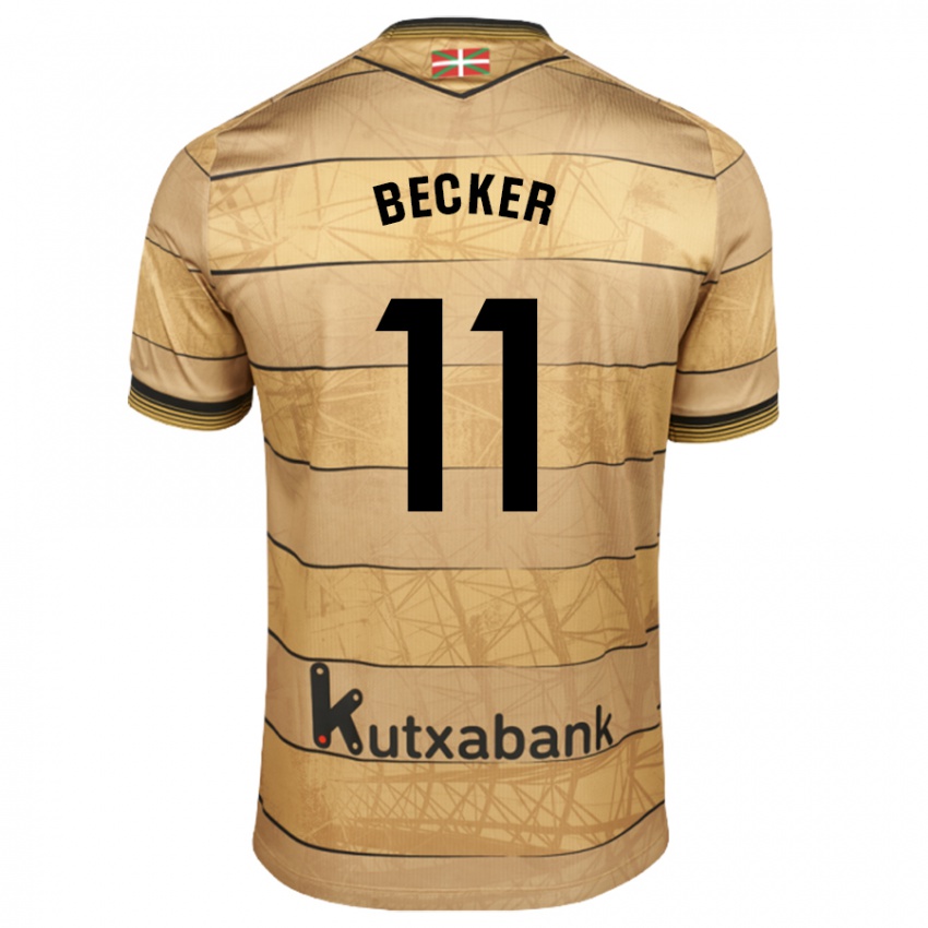 Gyermek Sheraldo Becker #11 Barna Idegenbeli Jersey 2024/25 Mez Póló Ing