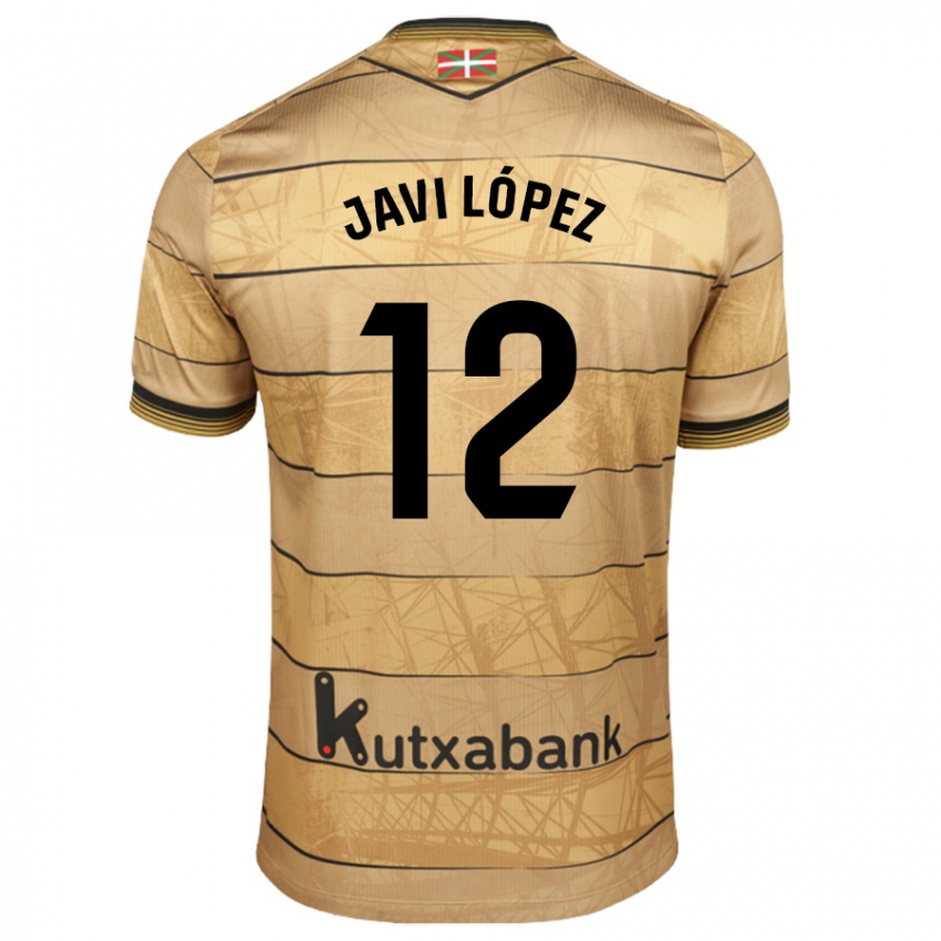 Gyermek Javi López #12 Barna Idegenbeli Jersey 2024/25 Mez Póló Ing