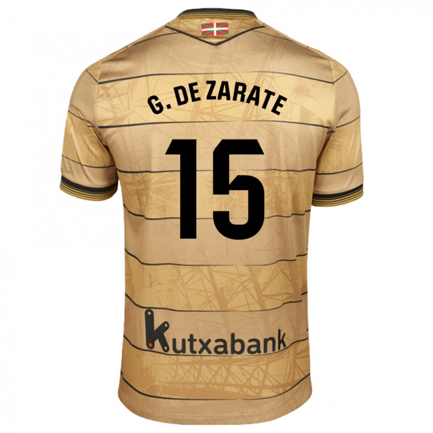 Gyermek Urko González De Zarate #15 Barna Idegenbeli Jersey 2024/25 Mez Póló Ing