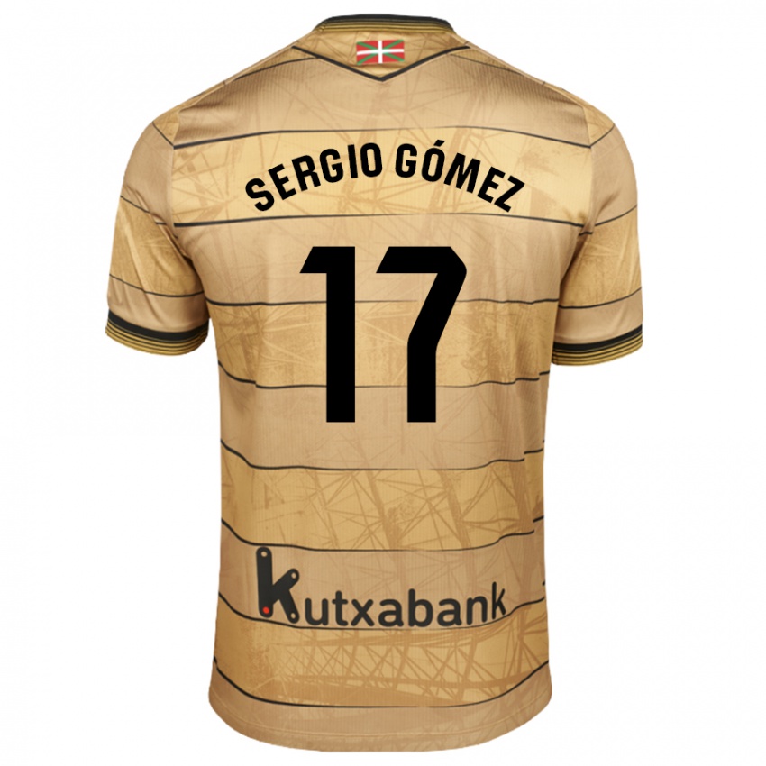 Gyermek Sergio Gómez #17 Barna Idegenbeli Jersey 2024/25 Mez Póló Ing