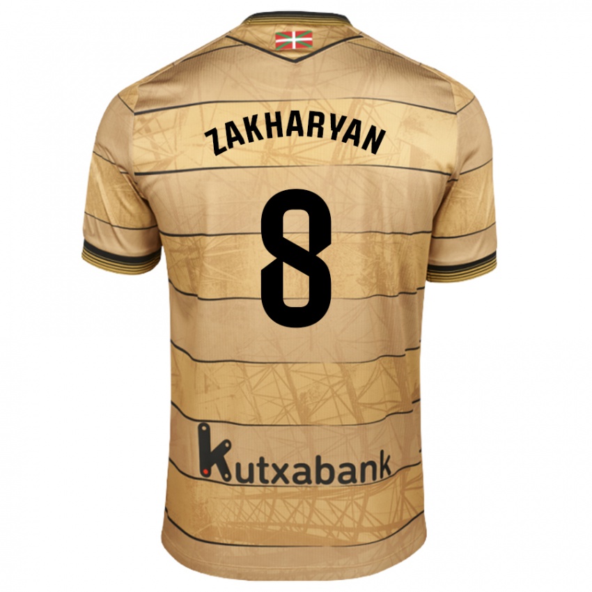 Gyermek Arsen Zakharyan #8 Barna Idegenbeli Jersey 2024/25 Mez Póló Ing