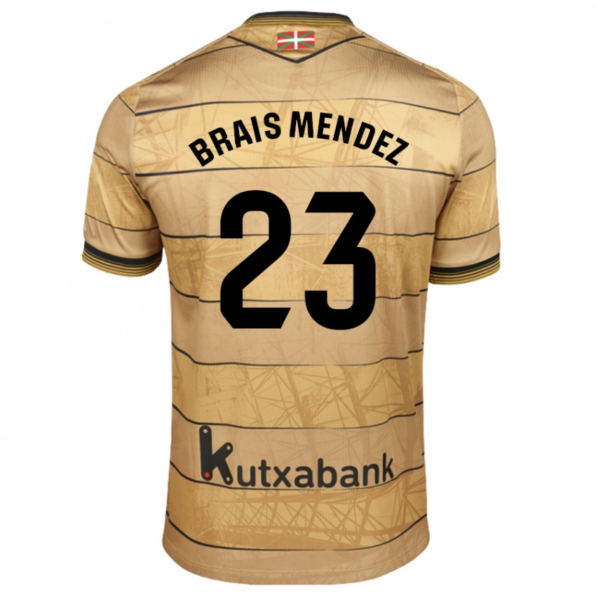 Gyermek Brais Méndez #23 Barna Idegenbeli Jersey 2024/25 Mez Póló Ing