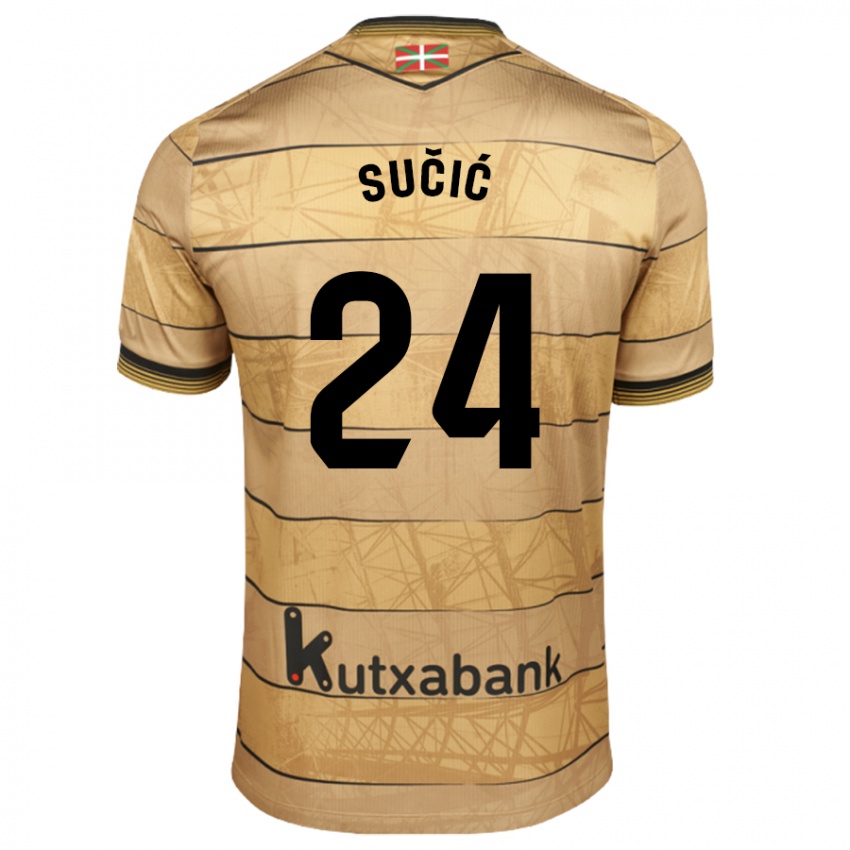 Gyermek Luka Sucic #24 Barna Idegenbeli Jersey 2024/25 Mez Póló Ing