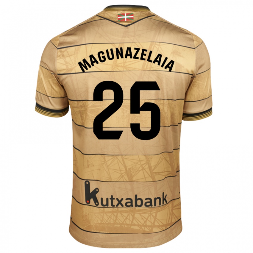 Gyermek Jon Magunazelaia #25 Barna Idegenbeli Jersey 2024/25 Mez Póló Ing