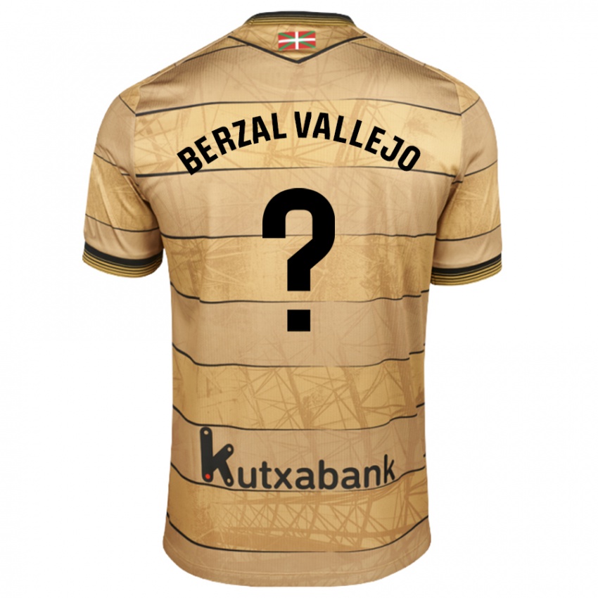 Gyermek Asier Berzal Vallejo #0 Barna Idegenbeli Jersey 2024/25 Mez Póló Ing