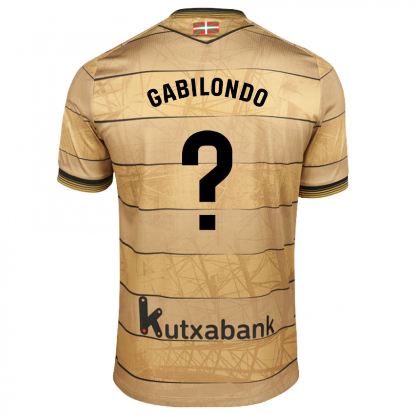 Gyermek Iker Gabilondo #0 Barna Idegenbeli Jersey 2024/25 Mez Póló Ing