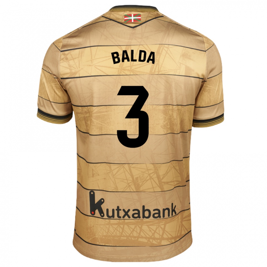 Gyermek Jon Balda #3 Barna Idegenbeli Jersey 2024/25 Mez Póló Ing