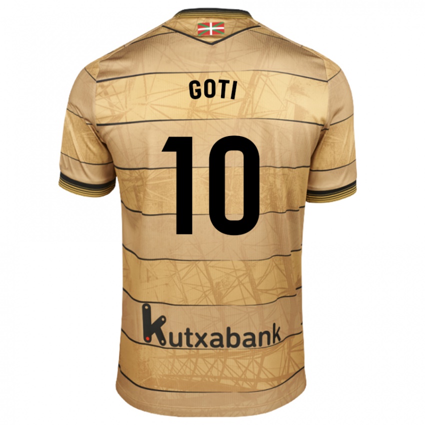 Gyermek Mikel Goti #10 Barna Idegenbeli Jersey 2024/25 Mez Póló Ing