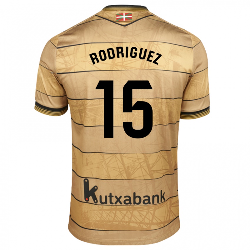 Gyermek Peru Rodríguez #15 Barna Idegenbeli Jersey 2024/25 Mez Póló Ing