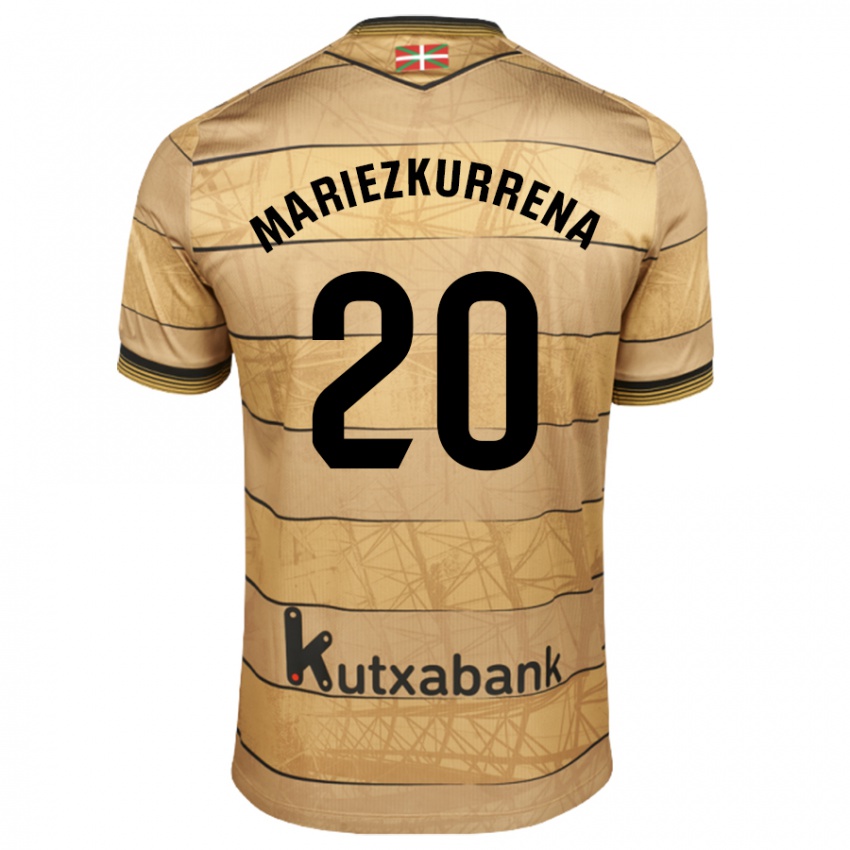 Gyermek Arkaitz Mariezkurrena #20 Barna Idegenbeli Jersey 2024/25 Mez Póló Ing