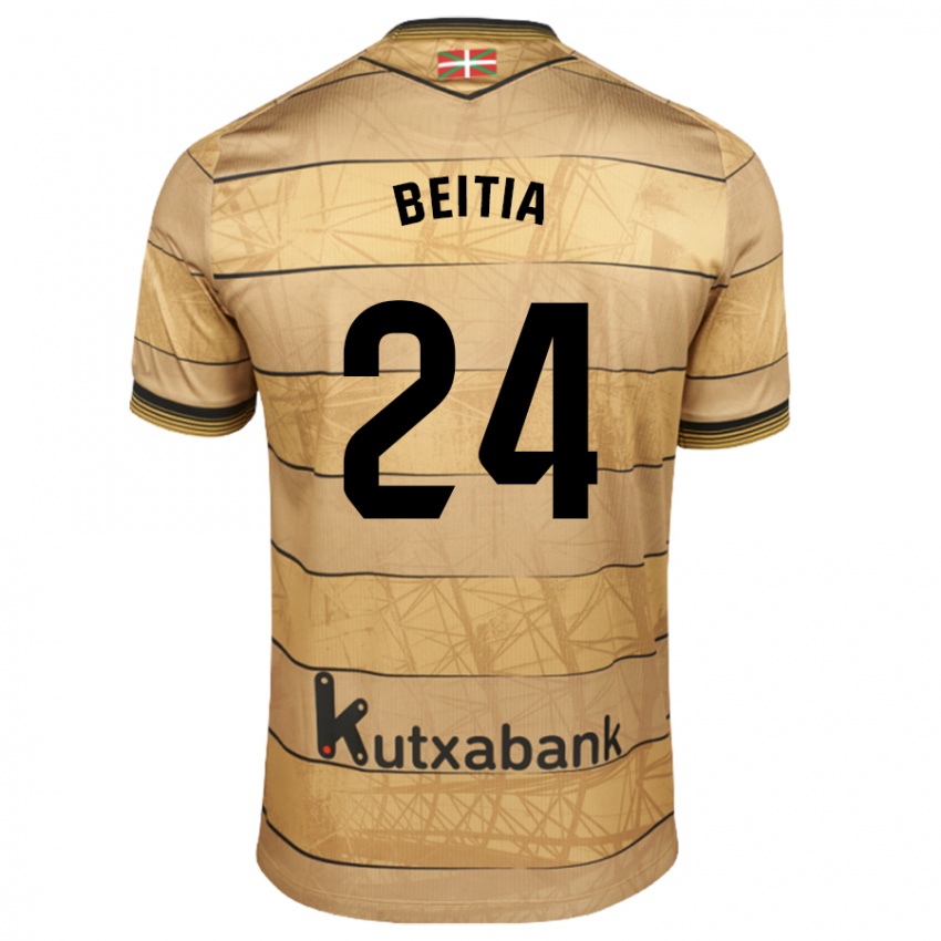 Gyermek Luken Beitia #24 Barna Idegenbeli Jersey 2024/25 Mez Póló Ing