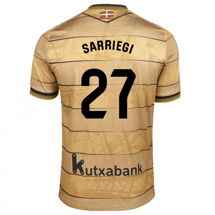 Gyermek Nora Sarriegi #27 Barna Idegenbeli Jersey 2024/25 Mez Póló Ing