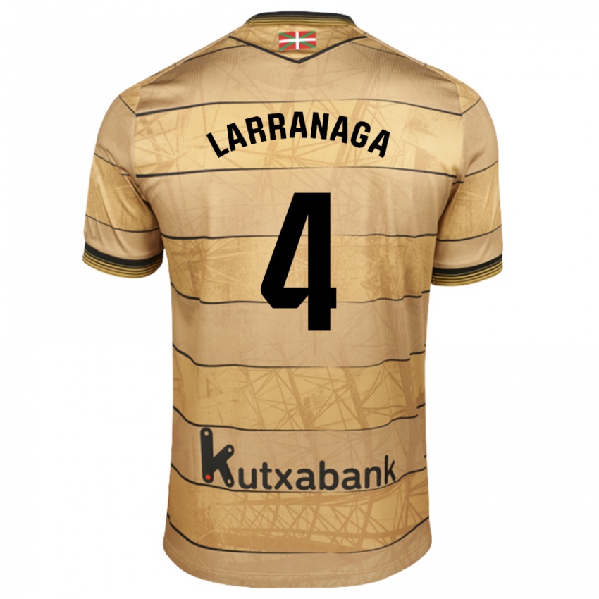 Gyermek Aitor Larrañaga #4 Barna Idegenbeli Jersey 2024/25 Mez Póló Ing