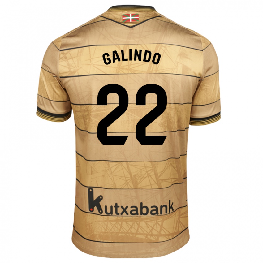 Gyermek Iker Galindo #22 Barna Idegenbeli Jersey 2024/25 Mez Póló Ing