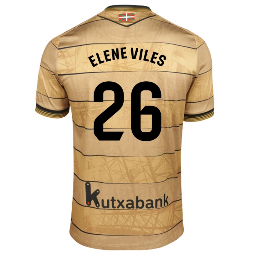 Gyermek Elene Viles Odriozola #26 Barna Idegenbeli Jersey 2024/25 Mez Póló Ing