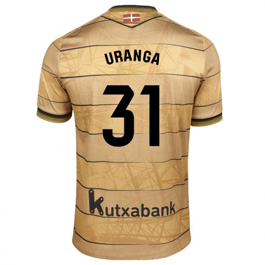 Gyermek Haizea Uranga Agirre #31 Barna Idegenbeli Jersey 2024/25 Mez Póló Ing